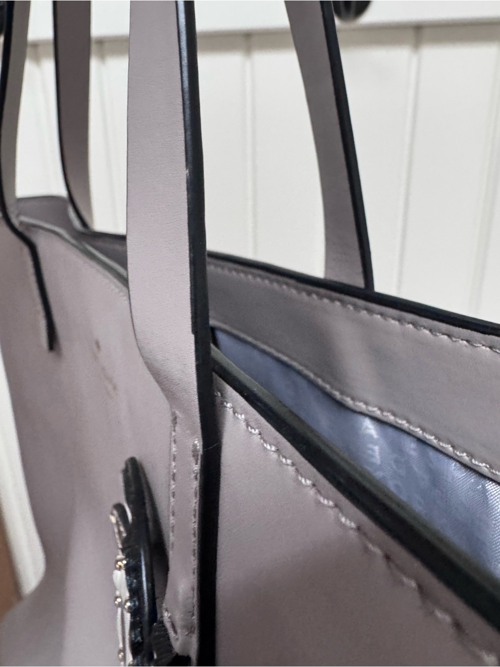 kate spade Gray Lavender Tote with Owl Pendant - Picture 5 of 10